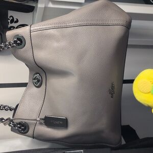 Coach Turnlock Edie Grey In Gunmetal Shoulder Bag